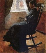 Edvard Munch Karen auntie sitting a rocking chair oil painting artist